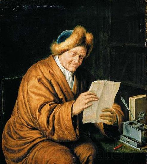 MIERIS, Willem van An Old Man Reading Spain oil painting art